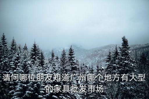 請(qǐng)問哪位朋友知道廣州哪個(gè)地方有大型的家具批發(fā)市場(chǎng)