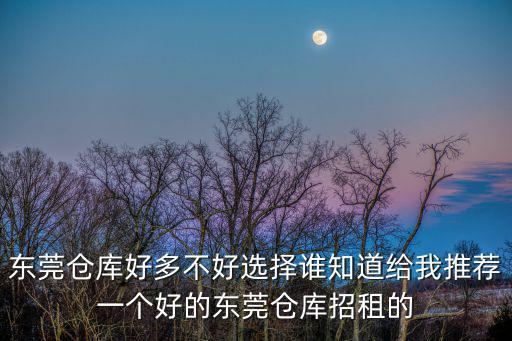 東莞倉庫好多不好選擇誰知道給我推薦一個好的東莞倉庫招租的