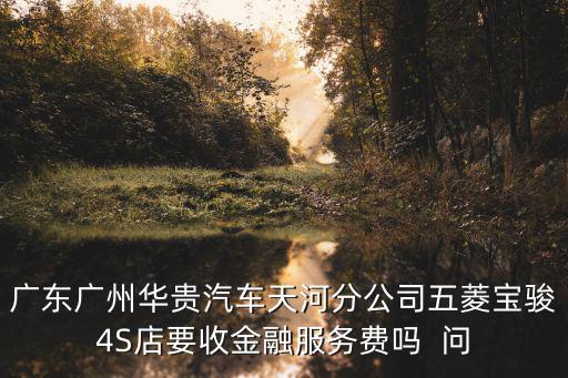 廣東廣州華貴汽車天河分公司五菱寶駿4S店要收金融服務(wù)費(fèi)嗎  問(wèn)