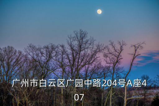 廣州市白云區廣園中路204號A座407