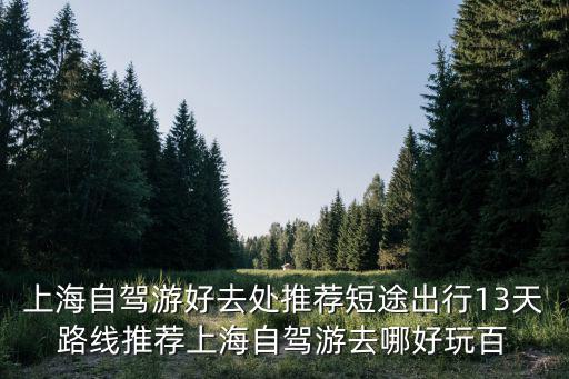 上海自駕游好去處推薦短途出行13天路線推薦上海自駕游去哪好玩百