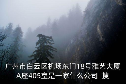 廣州市白云區機場東門18號雅藝大廈A座405室是一家什么公司  搜