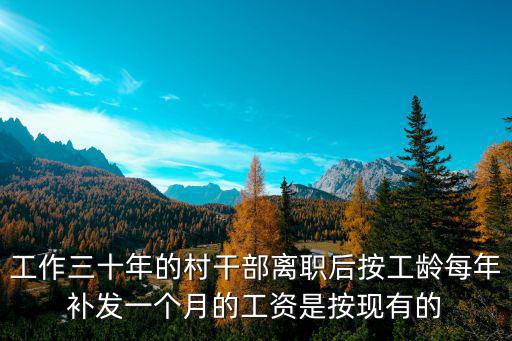 工作三十年的村干部離職后按工齡每年補發一個月的工資是按現有的