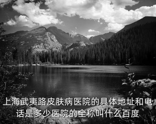 上海武夷路皮膚病醫院的具體地址和電話是多少醫院的全稱叫什么百度
