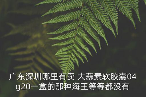 廣東深圳哪里有賣 大蒜素軟膠囊04g20一盒的那種海王等等都沒有