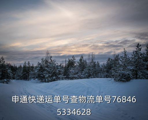 申通快遞運單號查物流單號768465334628