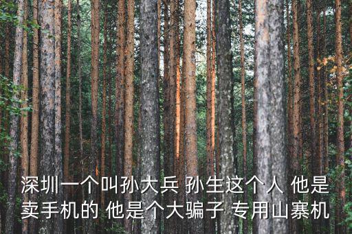 深圳一個叫孫大兵 孫生這個人 他是賣手機的 他是個大騙子 專用山寨機