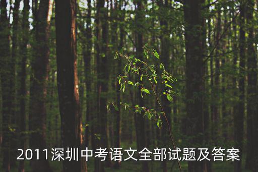 2011深圳中考語文全部試題及答案