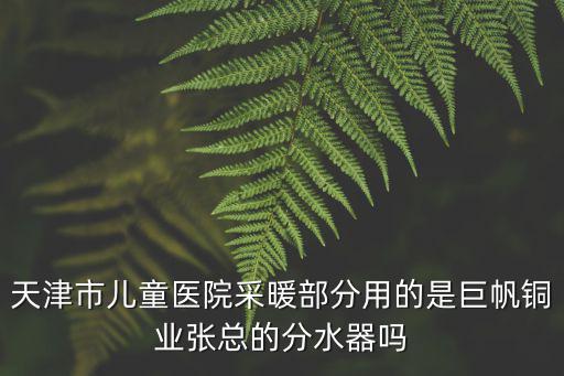天津市兒童醫院采暖部分用的是巨帆銅業張總的分水器嗎