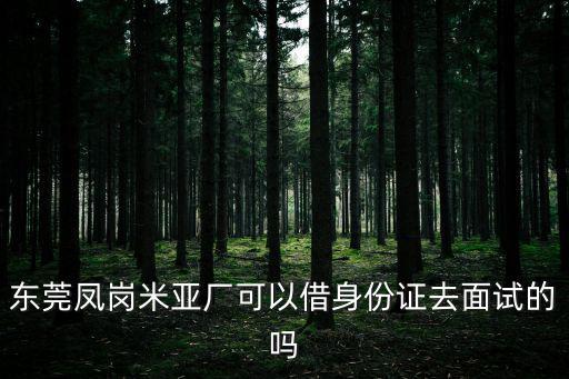 東莞鳳崗米亞廠可以借身份證去面試的嗎