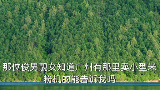 那位俊男靚女知道廣州有那里賣小型米粉機的能告訴我嗎