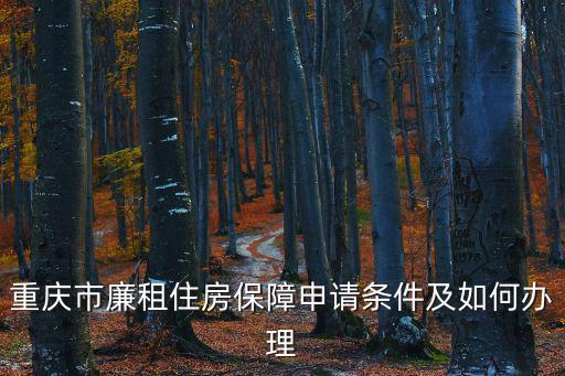 重慶市廉租住房保障申請條件及如何辦理