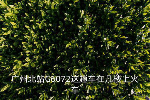 廣州北站G6072這趟車在幾樓上火車