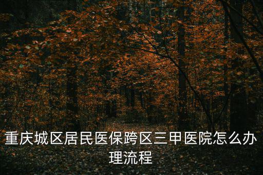 重慶城區居民醫保跨區三甲醫院怎么辦理流程
