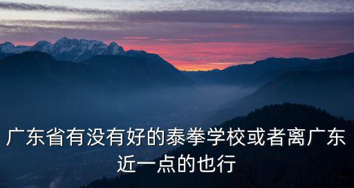 廣東省有沒有好的泰拳學(xué)校或者離廣東近一點的也行