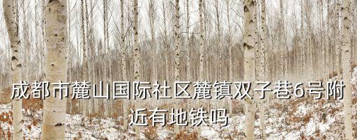 成都市麓山國際位置，成都市麓山國際社區麓鎮雙子巷6號附近有地鐵嗎