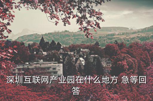 深圳互聯網產業園在什么地方 急等回答