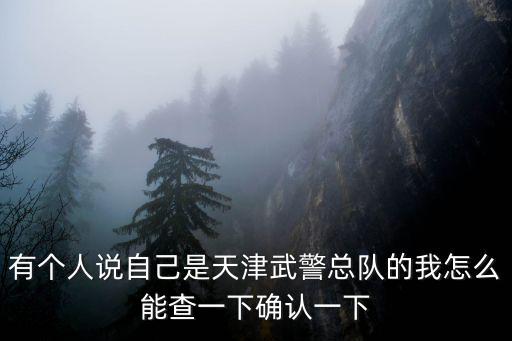 有個人說自己是天津武警總隊的我怎么能查一下確認一下