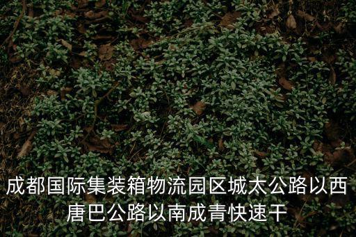 成都國際集裝箱物流園區城太公路以西唐巴公路以南成青快速干