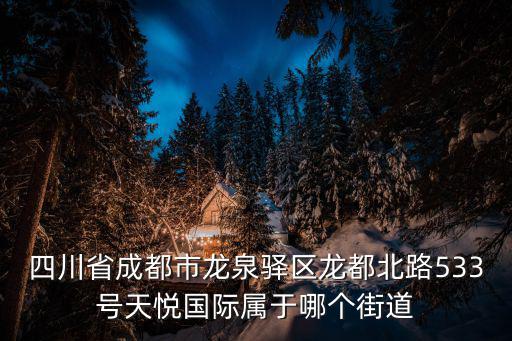 成都市龍泉驛區龍都國際二手的，四川省成都市龍泉驛區龍都北路533號天悅國際屬于哪個街道