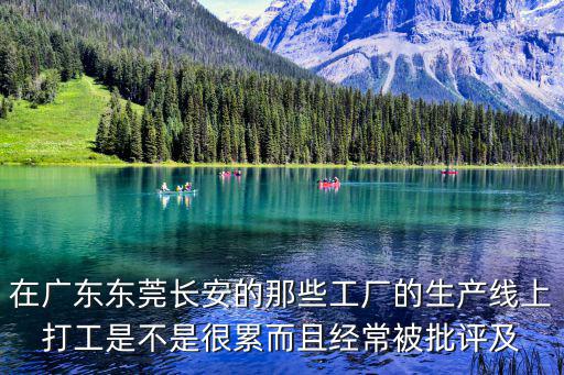 在廣東東莞長安的那些工廠的生產線上打工是不是很累而且經常被批評及