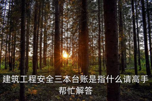 建筑工程安全三本臺賬是指什么請高手幫忙解答