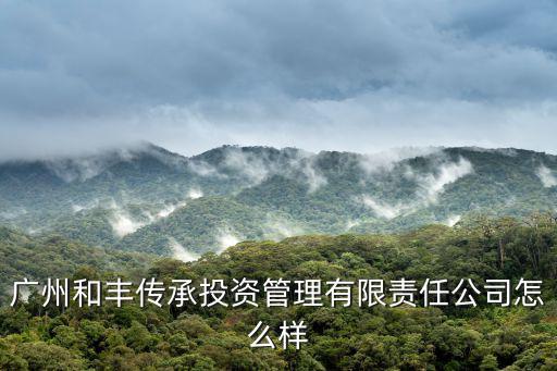 廣州和豐科技，廣州和豐文化傳播有限公司怎么樣