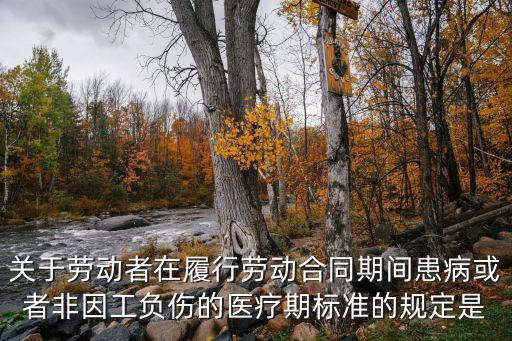 關于勞動者在履行勞動合同期間患病或者非因工負傷的醫療期標準的規定是