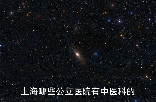 上海哪些公立醫院有中醫科的