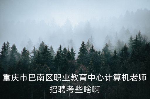 重慶市巴南區職業教育中心計算機老師招聘考些啥啊