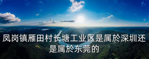東莞雁田村經濟，東莞市鳳崗鎮雁田村是一個什么樣的地方