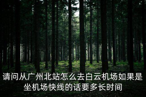 請問從廣州北站怎么去白云機場如果是坐機場快線的話要多長時間