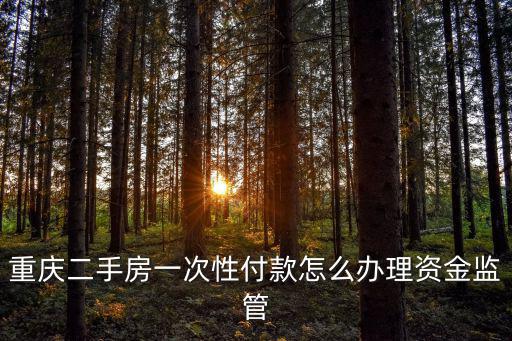 重慶二手房一次性付款怎么辦理資金監管