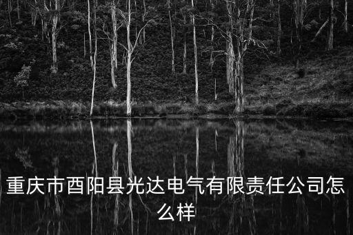 重慶市酉陽縣光達電氣有限責任公司怎么樣