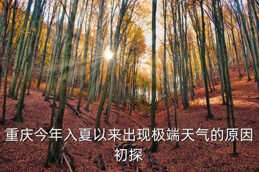 重慶今年入夏以來出現極端天氣的原因初探
