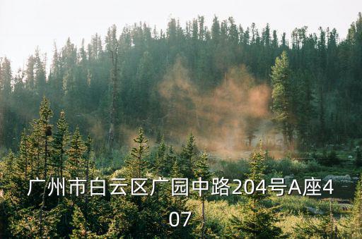 廣州市白云區廣園中路204號A座407
