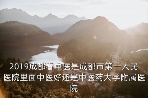 成都市第一人民醫院博士，2019成都看中醫是成都市第一人民醫院里面中醫好還是中醫藥大學附屬醫院