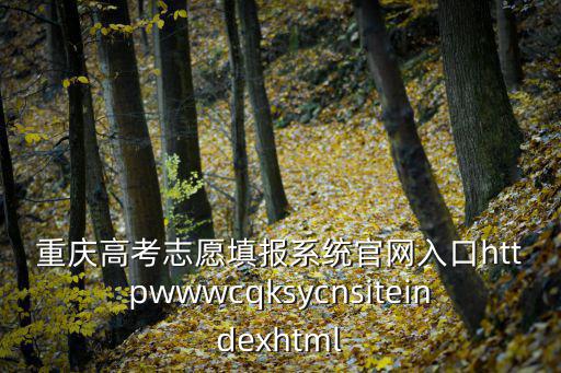 重慶高考志愿填報(bào)系統(tǒng)官網(wǎng)入口httpwwwcqksycnsiteindexhtml