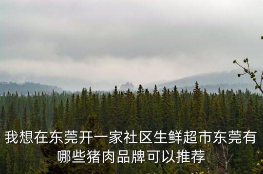 廣州黑毛豬，我想在東莞開一家社區生鮮超市東莞有哪些豬肉品牌可以推薦