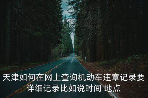 天津如何在網(wǎng)上查詢機(jī)動(dòng)車(chē)違章記錄要詳細(xì)記錄比如說(shuō)時(shí)間 地點(diǎn)