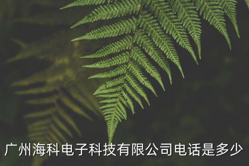 廣州海科電子科技有限公司電話是多少