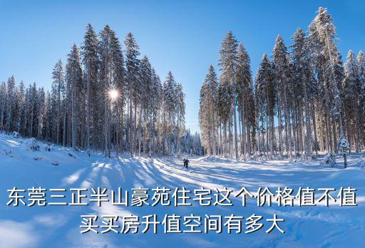 東莞三正半山豪苑住宅這個價格值不值買買房升值空間有多大