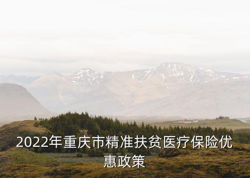 2022年重慶市精準扶貧醫療保險優惠政策