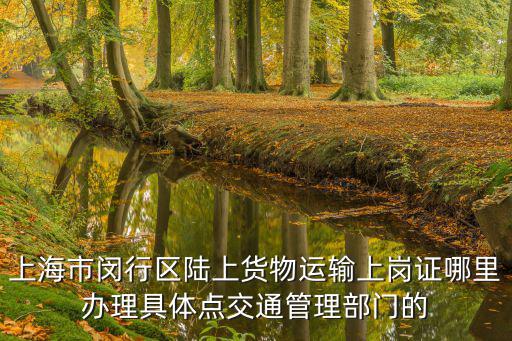 上海市閔行區陸上貨物運輸上崗證哪里辦理具體點交通管理部門的