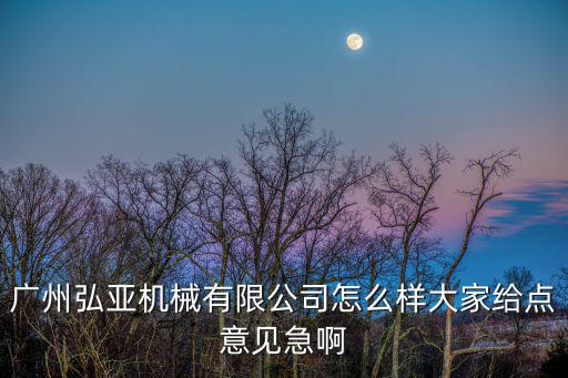 廣州弘亞機械有限公司怎么樣大家給點意見急啊