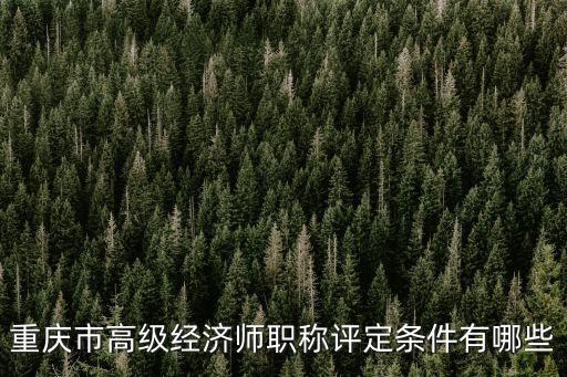 重慶市高級經濟師職稱評定條件有哪些