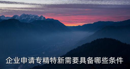 2016上海市專精特新條件，企業(yè)申請專精特新需要具備哪些條件