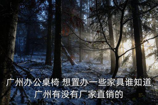 廣州辦公桌椅 想置辦一些家具誰知道廣州有沒有廠家直銷的