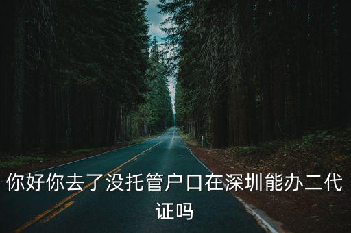 你好你去了沒托管戶口在深圳能辦二代證嗎