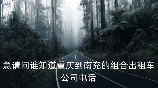 急請問誰知道重慶到南充的組合出租車公司電話